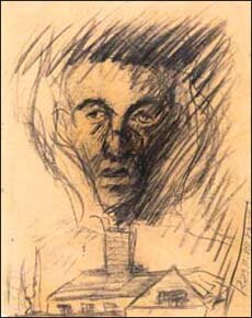 Yehuda Bacon, In Memory of the Czech Transport to the Gas Chambers, 1945, Charcoal on paper